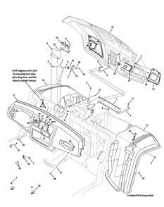 Front Fenders And Dash Diagram and Parts List for 46G 4X4-1I019G-Before-37AKD710 Cub Cadet Lawn Tractor Accessories